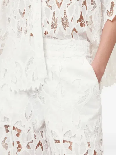 Allsaints Charli Embroidered Straight Fit Pants In Snow White