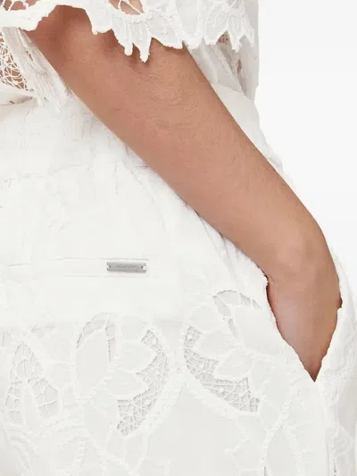 Allsaints Charli Embroidered Straight Fit Pants In Snow White