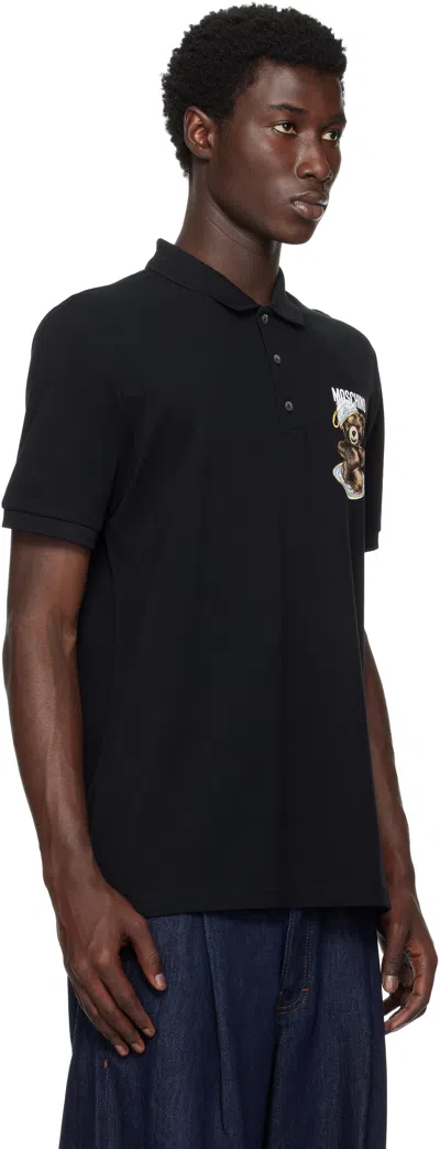 Moschino Graphic Print Polo Shirt With Side Slits