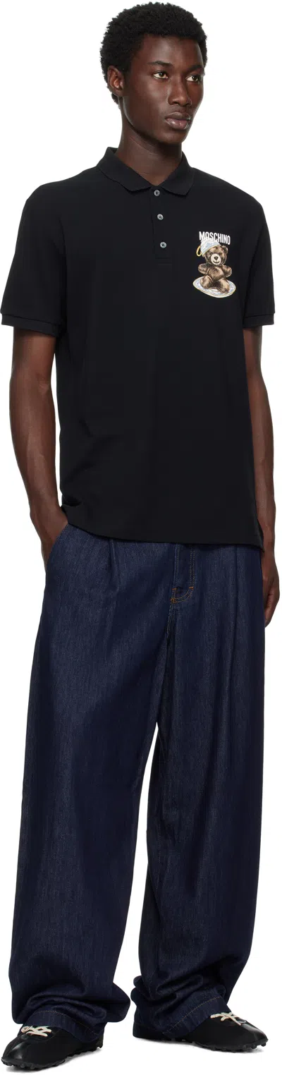Moschino Graphic Print Polo Shirt With Side Slits