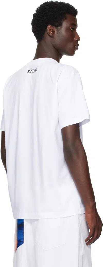 Moschino Organic Cotton Jersey T-shirt Goose In White