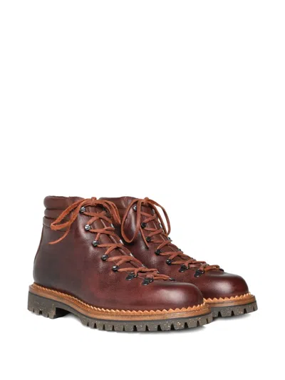 Yuketen Lace-up Hiking Boots In Burgundy