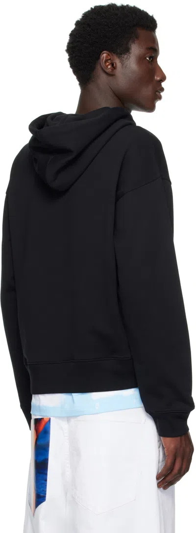 Moschino Cotton Hoodie With Drawstrings And Kangaroo Pocket In Black