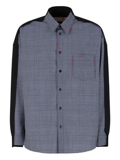 Marni Check-patterned Long-sleeve Shirt In Multi
