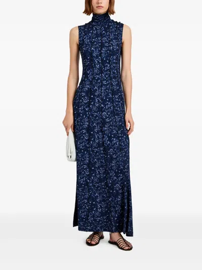 Proenza Schouler White Label Valentina Printed Stretch-jersey Turtleneck Maxi Dress In Multi
