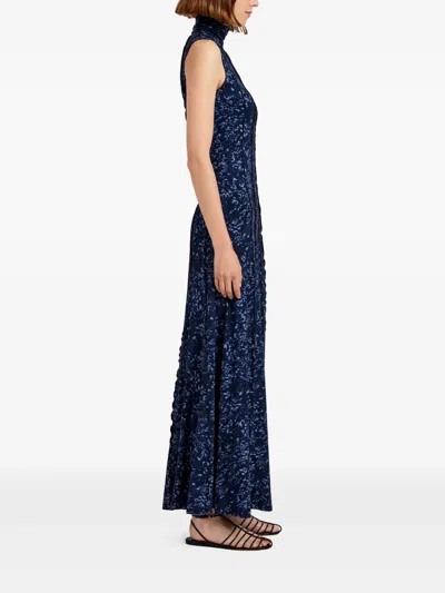 Proenza Schouler White Label Valentina Printed Stretch-jersey Turtleneck Maxi Dress In Multi