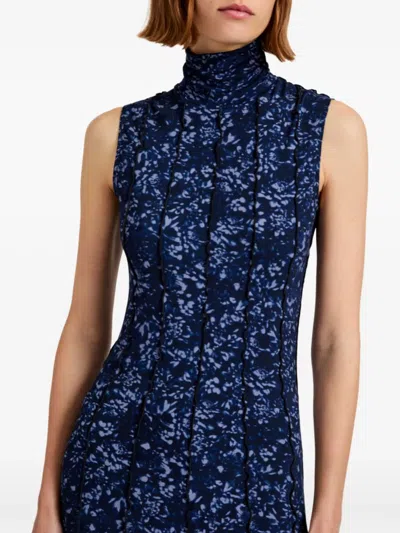 Proenza Schouler White Label Valentina Printed Stretch-jersey Turtleneck Maxi Dress In Multi