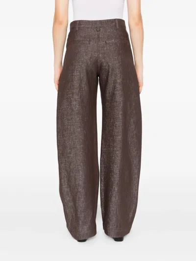 Brunello Cucinelli Pleated Metallic Trousers