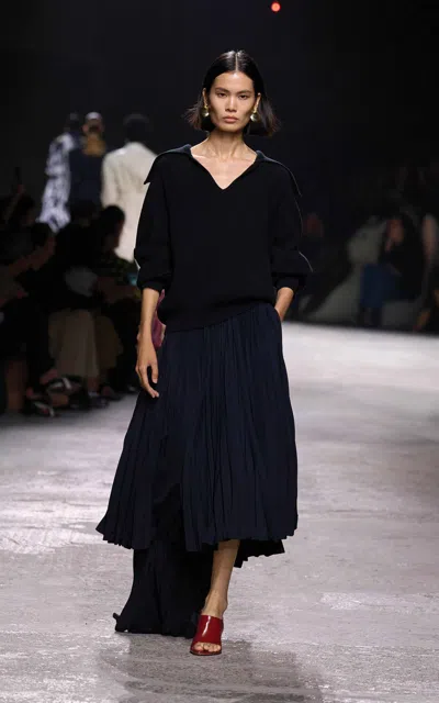 Bottega Veneta Ribbed-knit Cotton Sweater In Black