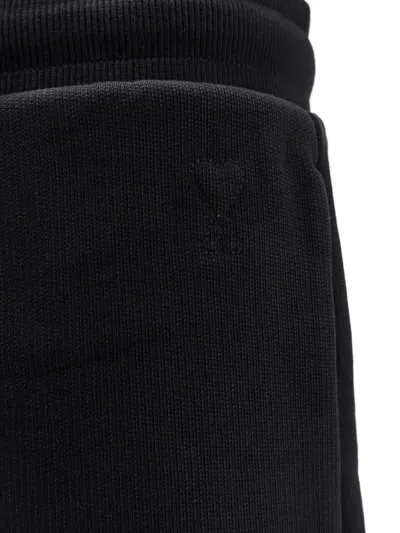 Ami Alexandre Mattiussi Ami Paris Ami De Coeur Logo Embossed Drawstring Shorts In Black