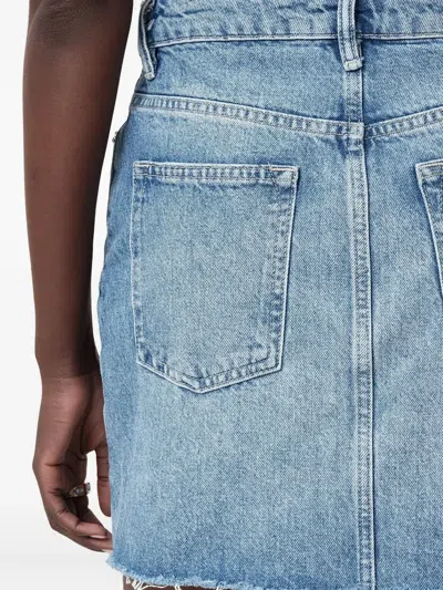Allsaints Asymmetric Denim Mini Skirt In Blue