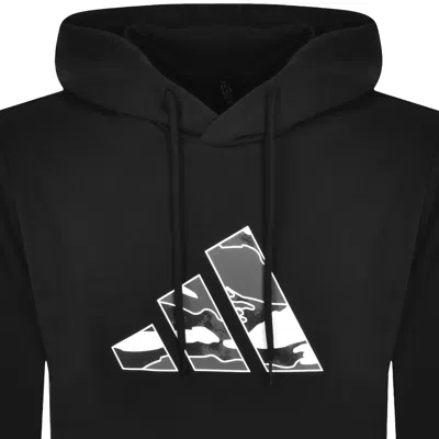 Adidas Sportswear Camo Logo Hoodie Black In Black