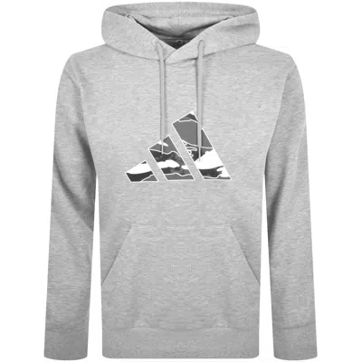 Adidas Sportswear Camo Logo Hoodie Grey In Gray