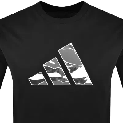 Adidas Sportswear Camo Logo T Shirt Black In Black