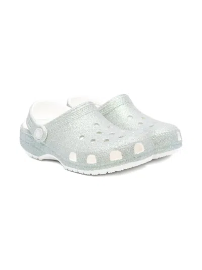 Crocs Unisex Classic Glitter Clogs - Toddler In Silver