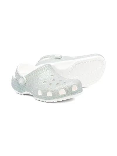 Crocs Unisex Classic Glitter Clogs - Toddler In Silver