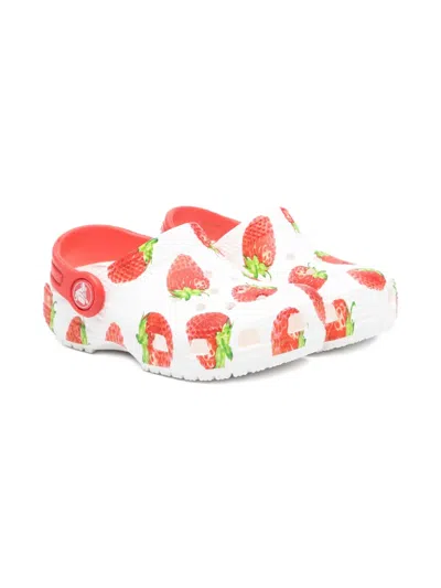 Crocs Strawberry-print Clogs In White