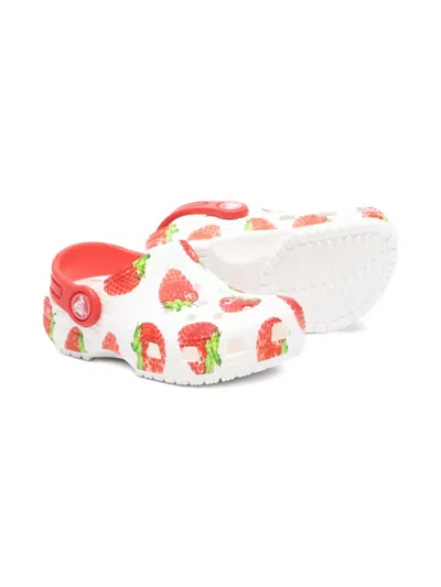 Crocs Strawberry-print Clogs In White