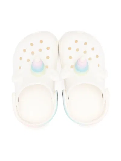 Crocs Unisex Unicorn Fun Lab Classic Clogs - Baby, Toddler In White