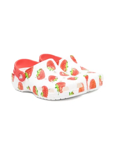 Crocs Strawberry-print Clogs In White