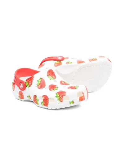 Crocs Strawberry-print Clogs In White