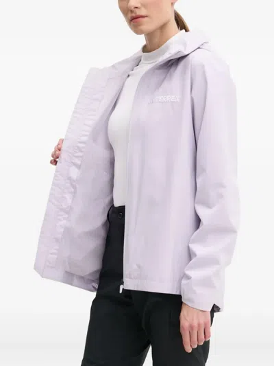 Adidas Originals Hooded Climaproof Jacket In Purple