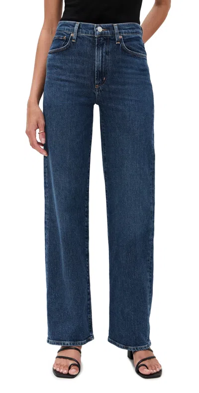 Agolde Harper Jeans Mid Rise Relaxed Straight Jeans Echo