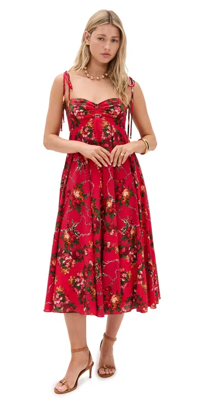 Cara Cara Sunray Dress Gemma Scarf Pink In Red