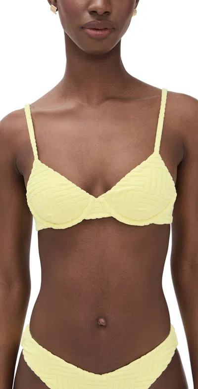Beach Riot Camilla Terry Underwire Balconette Bikini Top In Neutral