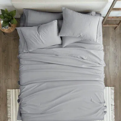 Hivvago Twin Size 4 Piece Grey Wrinkle Resistant Microfiber Polyester Sheet Set In Gray