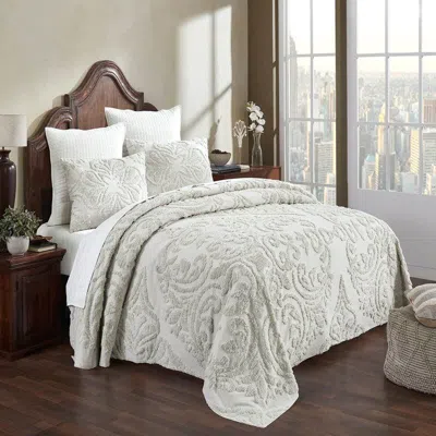Hivvago 100-percent Cotton Chenille 3-piece Coverlet Bedspread Set In Ivory In Neutral