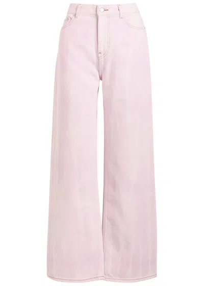 Ganni Overdyed Izey Jeans In Chalk Pink In Pink