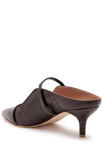 Malone Souliers Maureen 45 Crocodile-effect Leather Mules In Brown