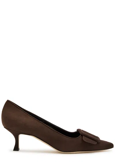 Manolo Blahnik Maysale 50 Suede Pumps