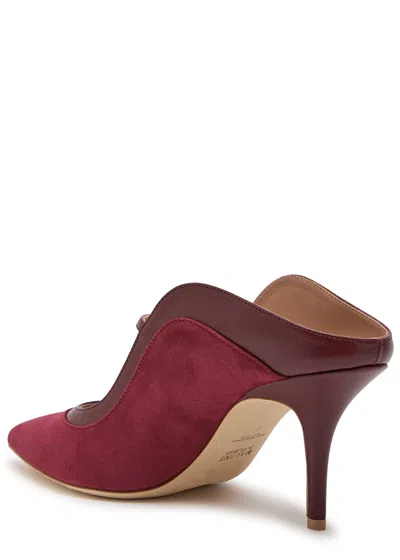 Malone Souliers Delphi 70 Suede Mules In Red