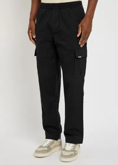 Represent Standard Stretch-cotton Cargo Trousers In Black
