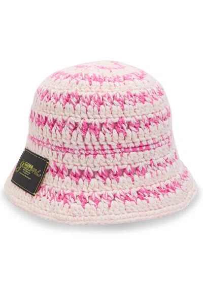 Ganni Logo Crochet Cotton Bucket Hat
