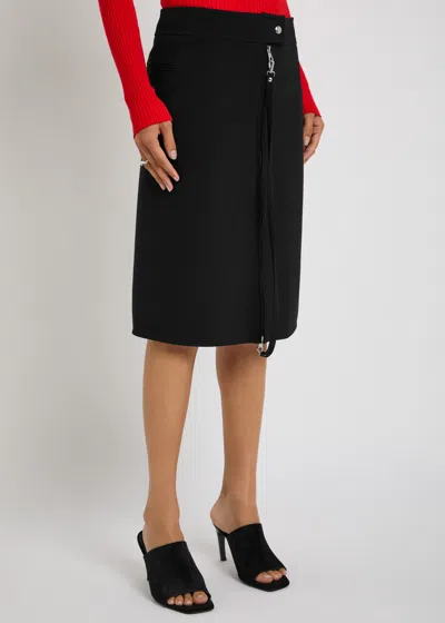 Courrèges Zipped Heritage Crepe Midi Skirt In Multi