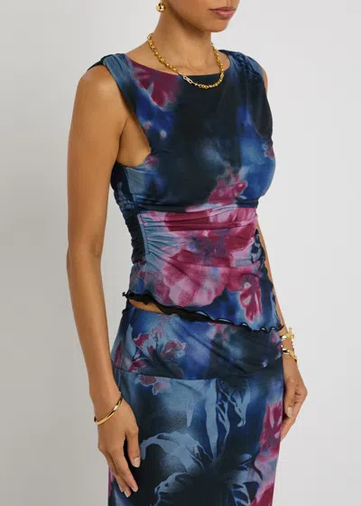 Free People Ash Printed Knit Top In Night Combo