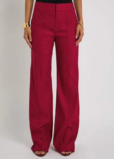 Alice And Olivia Alice + Olivia Dylan Linen-blend Wide-leg Trousers