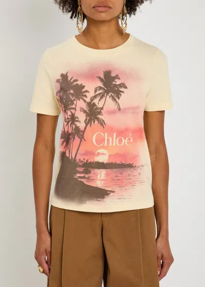 Chloé Graphic Illustration Crew Neck T-shirt In White