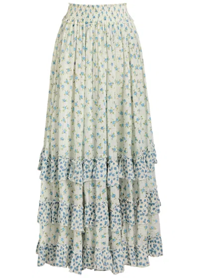 Free People Brynn Floral-print Cotton-blend Midi Skirt