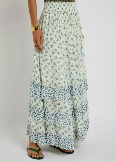 Free People Brynn Floral-print Cotton-blend Midi Skirt