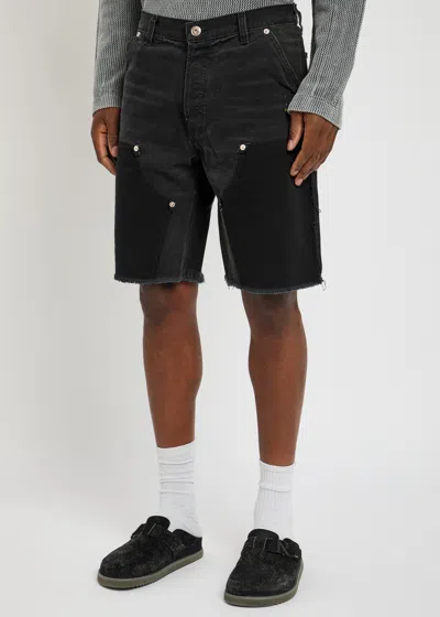 Gallery Dept. Carpenter Cut Off Canvas Shorts In Black