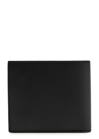 Paul Smith Black Leather Wallet With Signature Stripe Pattern In Black