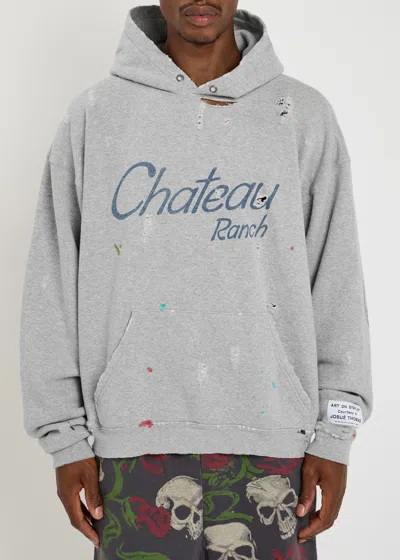 Gallery Dept. Chateau Ranch Distressed Paint-splattered Printed Cotton-blend Jersey Hoodie