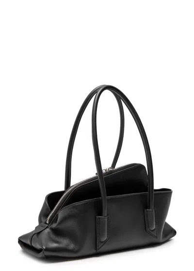 Attico Charcoal Leather Small La Passeggiata Handbag