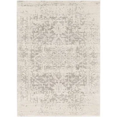 Hivvago 3' X 5' Distressed Oriental Area Rug In Light Grey / Beige In Neutral