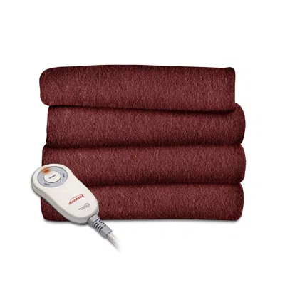 Hivvago Garnet Red Soft Warm Fleece Electric Heated Throw Blanket In Red