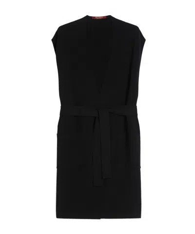 Max Mara Viscose Yarn Gilet In Black